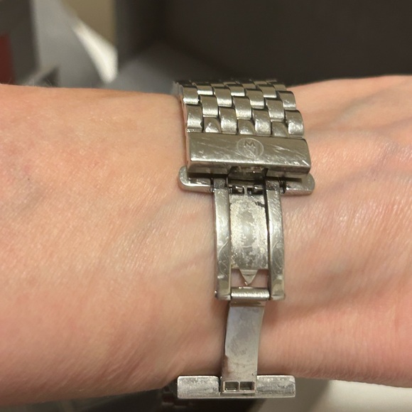 Michele MW2 28mm Square Tank MOP Ladies Watch - Picture 6 of 11